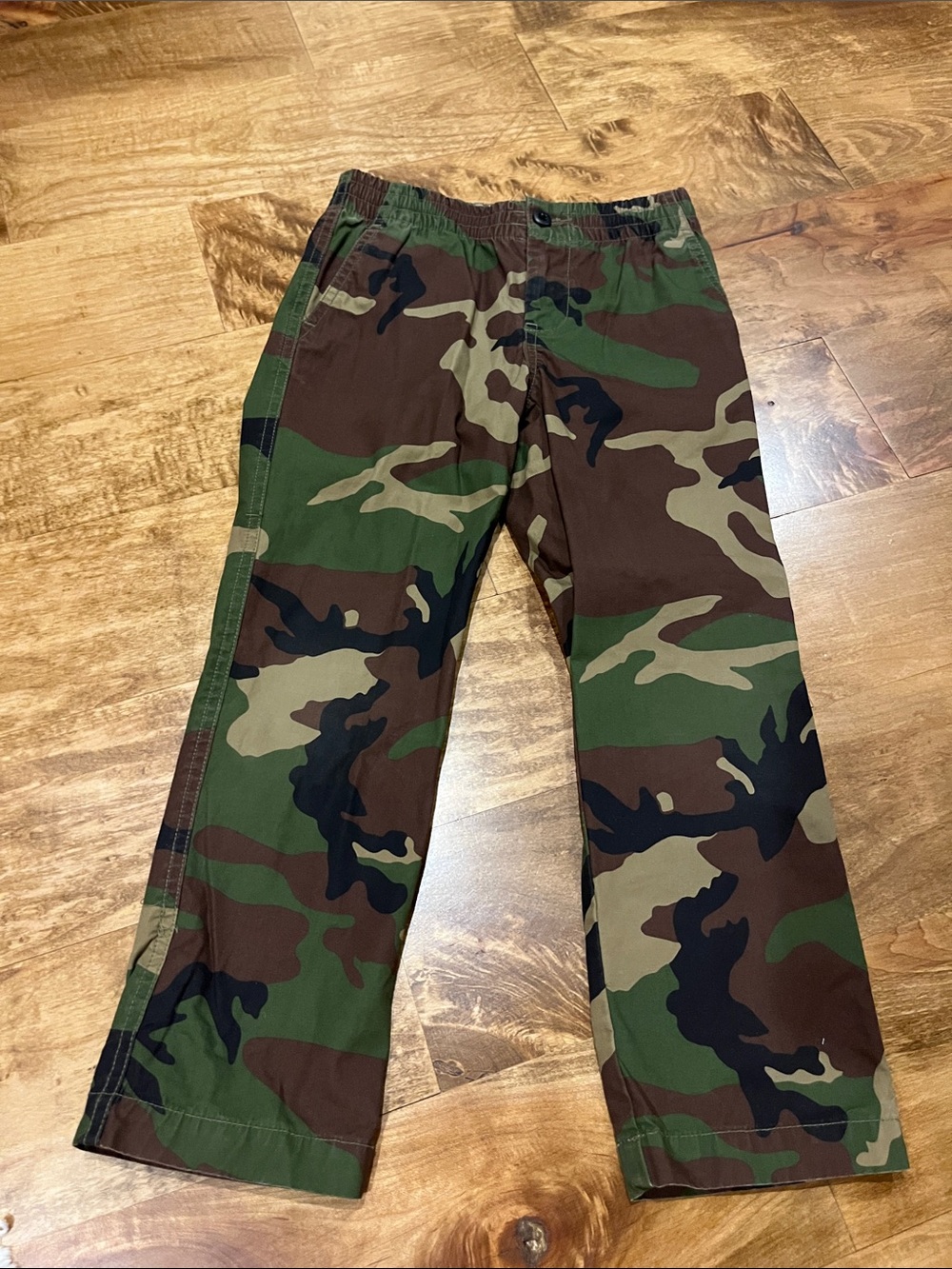 Kids Camouflage Cargo Pants - Green/Brown Camo